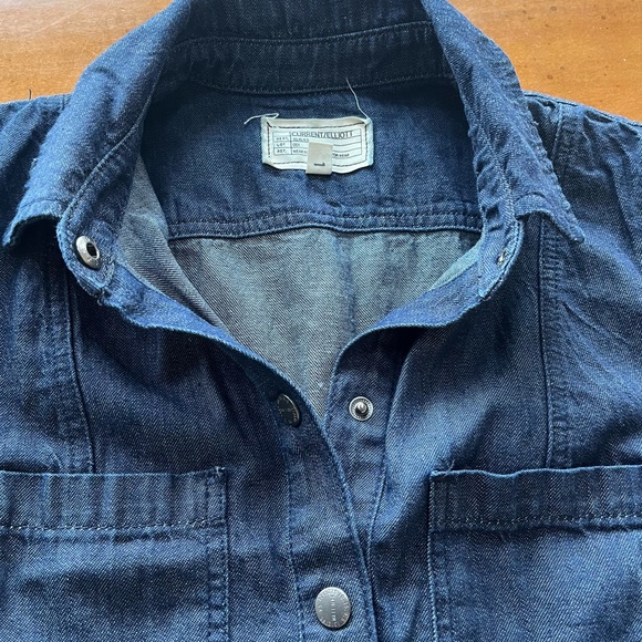 Current Elliott The Jackie denim snap front shirt dress midi belted size 1 small - Picture 4 of 7